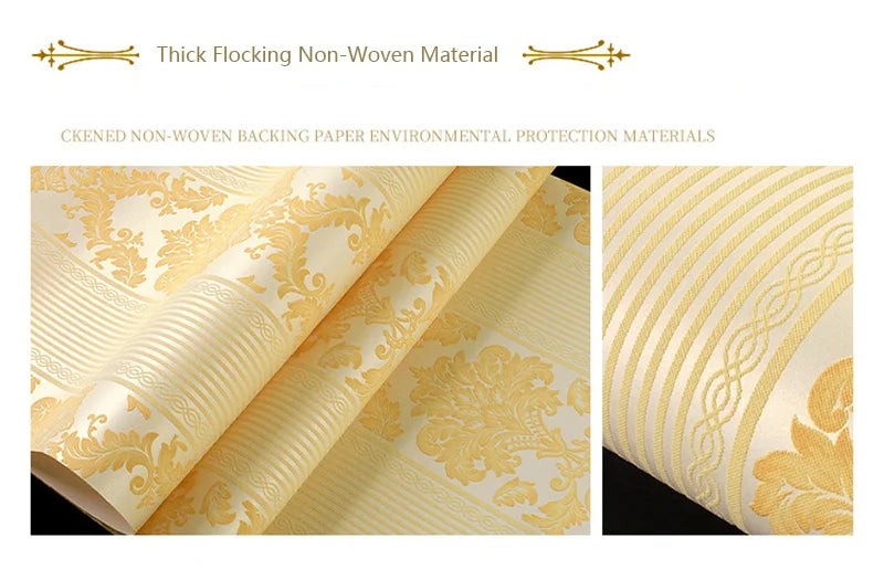 European 3D Wallpaper for Luxury Bedroom &amp; Living Room