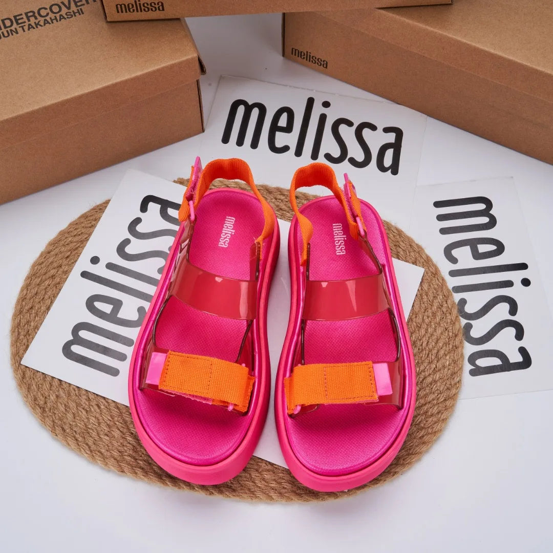 Sandal Nữ Mini Melissa 2025 Sóng Hoa Tim Retro