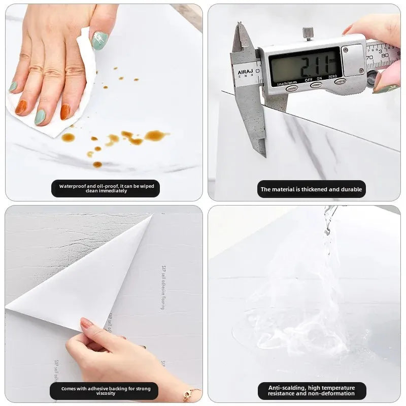 10/30PCS 30cmx60cm Bathroom Tile Waterproof Sticker Thick Self-adhesive Floor Sticker Marble PVC Indoor Wall Sticker