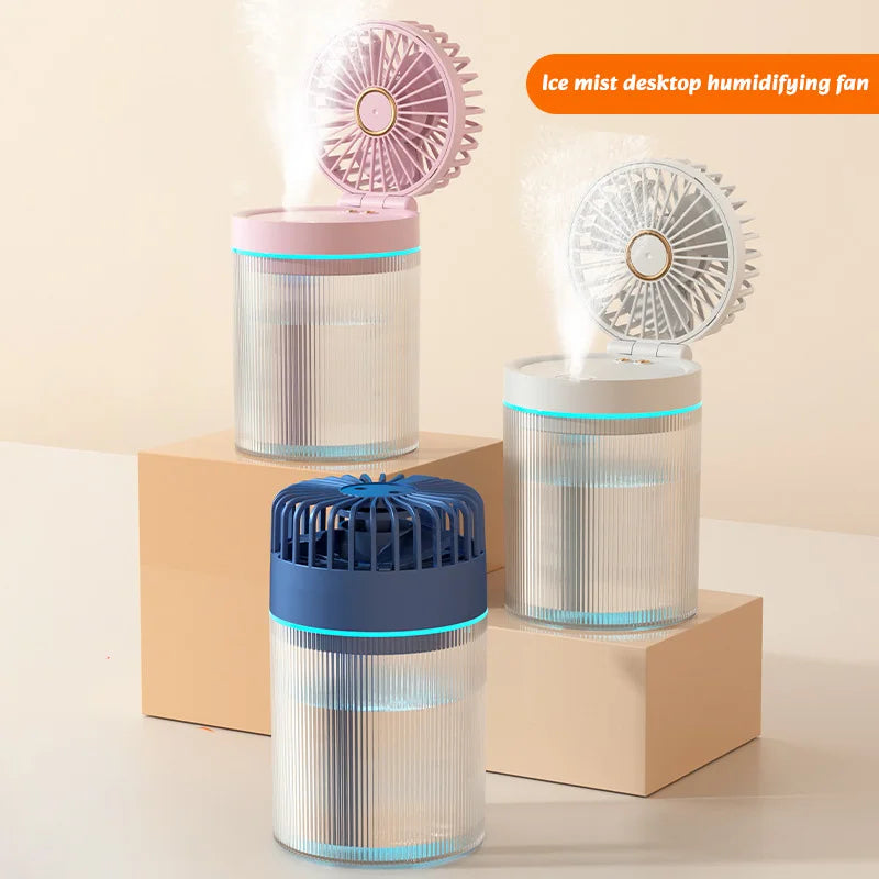 Spray cooling fan mini electric fan Summer Humidification spray fan portable mobile mini humidification fan