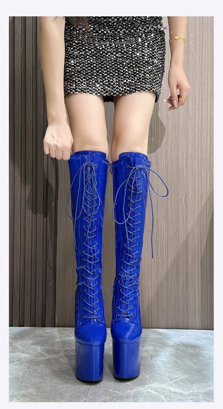 Sexy Red Boots 20CM Thick Sole - Sexy Catwalk Shoes