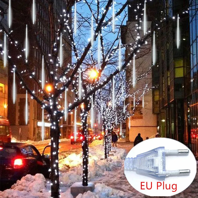 8 Tube Starry Shower LED Lights for Outdoor Christmas Decoration