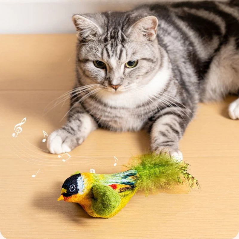Interactive Bird Hanging Wall Toy That Makes Cats Sing and Play