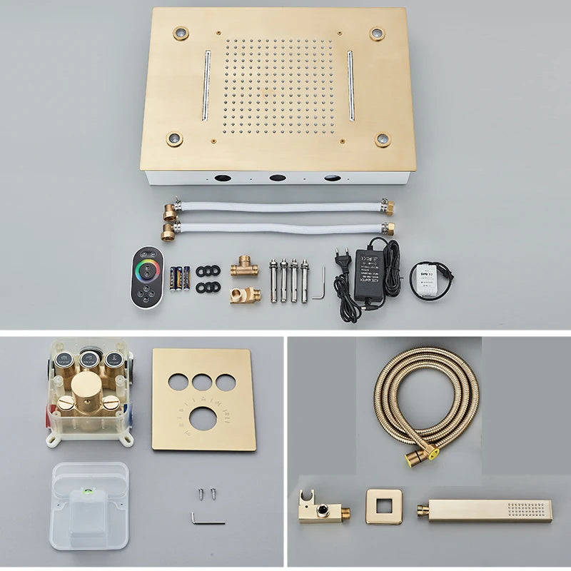 14x20 Digital Thermostatic LED Ceiling Shower