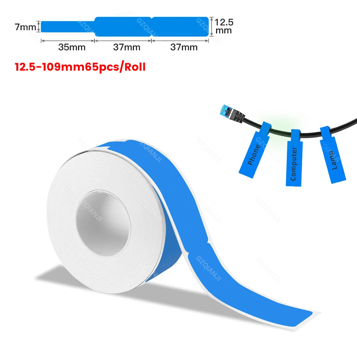 Multi Size P15 Label Paper Rolls Sticker 15*30mm 12*40mm White Color Cable Transparent P15 Thermal Label Printer Adhesive Tape - Daisan Mart