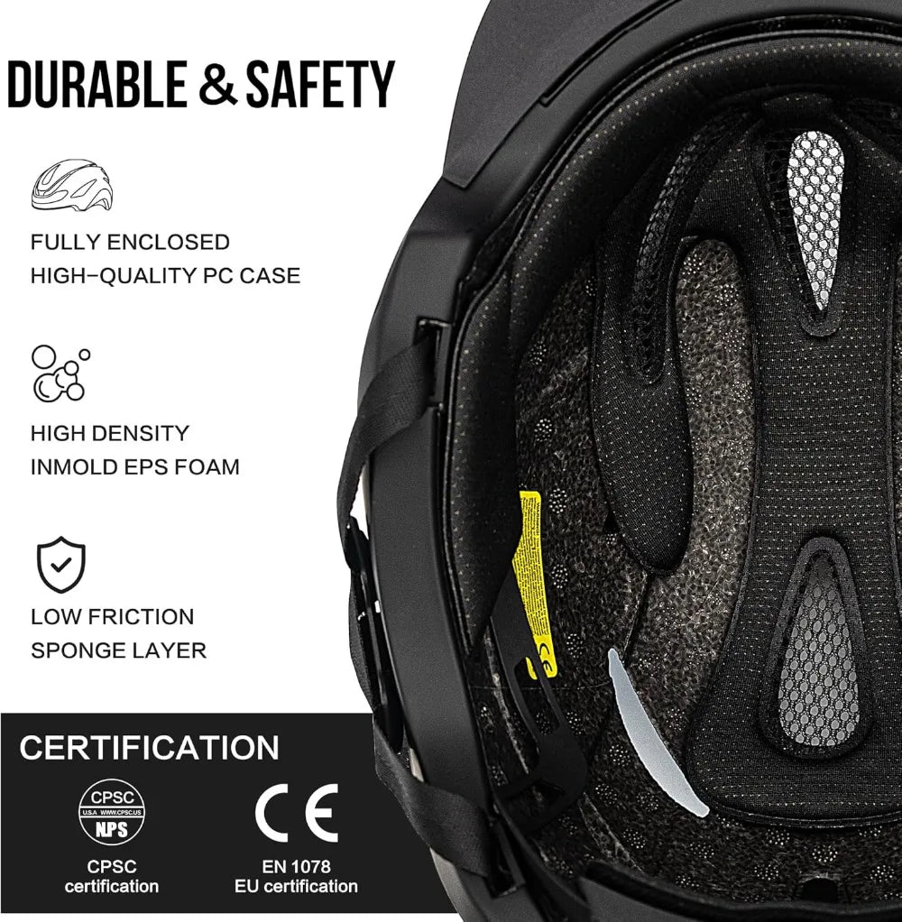 HelmetPro: LED Bicycle Helmet &amp; Magnetic Goggles