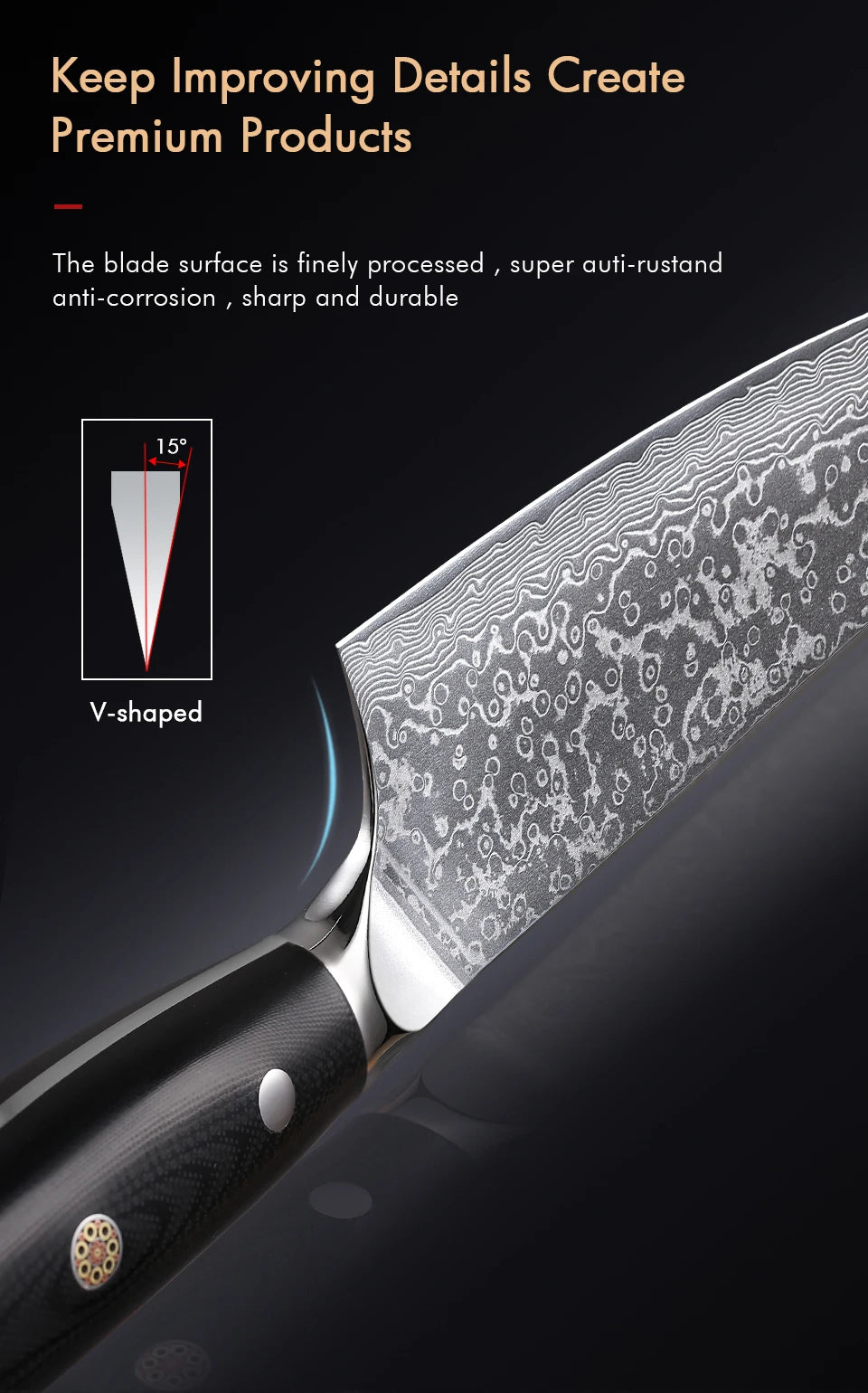 Dao Bếp Gyuto Chuyên Nghiệp - Thép Damascus 67 Lớp