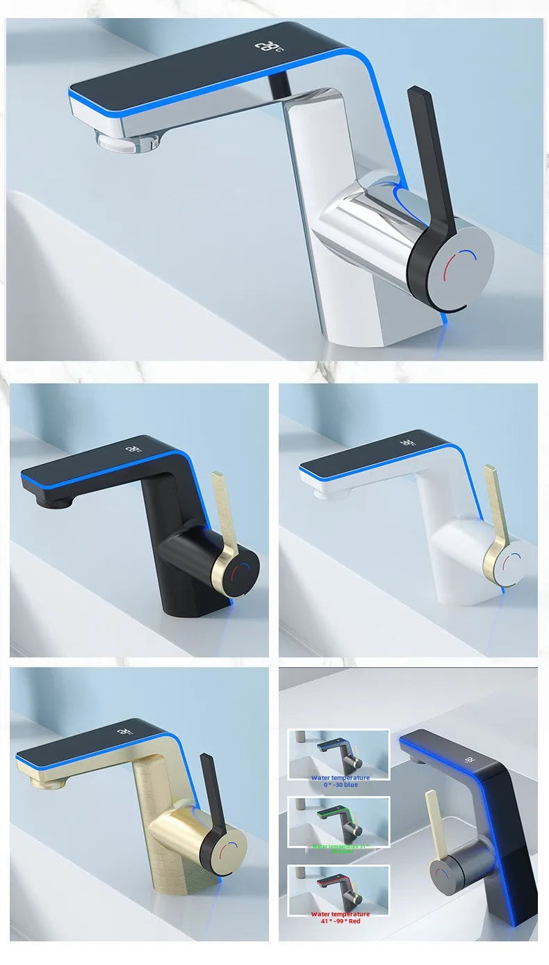 Modern Color Changing LED Touch Sensor Bathroom Faucet