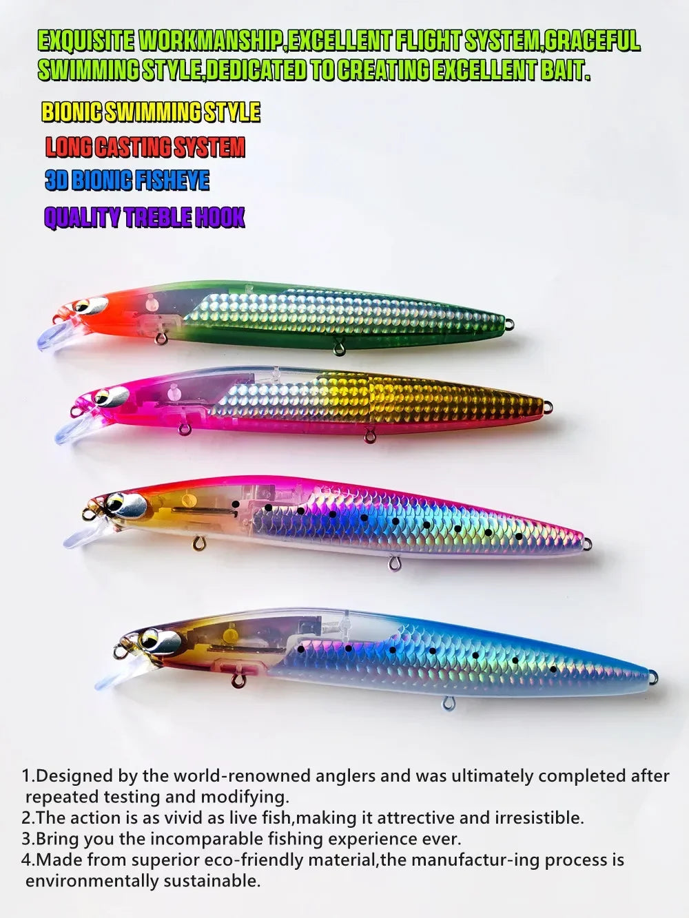 GREENSPIDER New UV 145mm/27g Floating Minnow Long Casting Hard Bait Flash Blade Wobbler Fishing Lure Sea Bass Lure