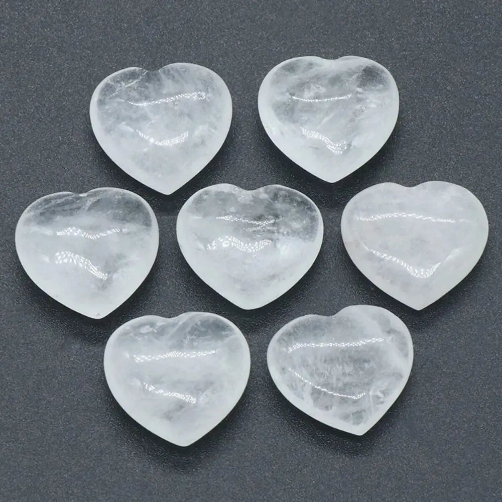 20mm Natural Heart Shaped Quartz Stone Decoration