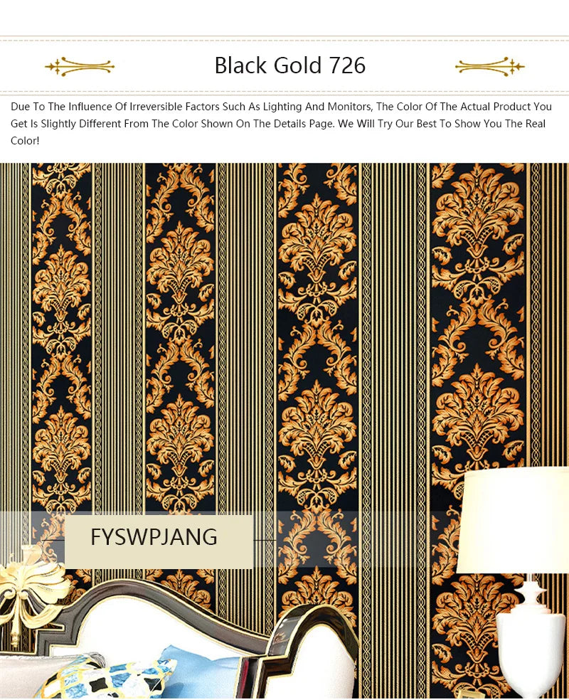 European 3D Wallpaper for Luxury Bedroom &amp; Living Room