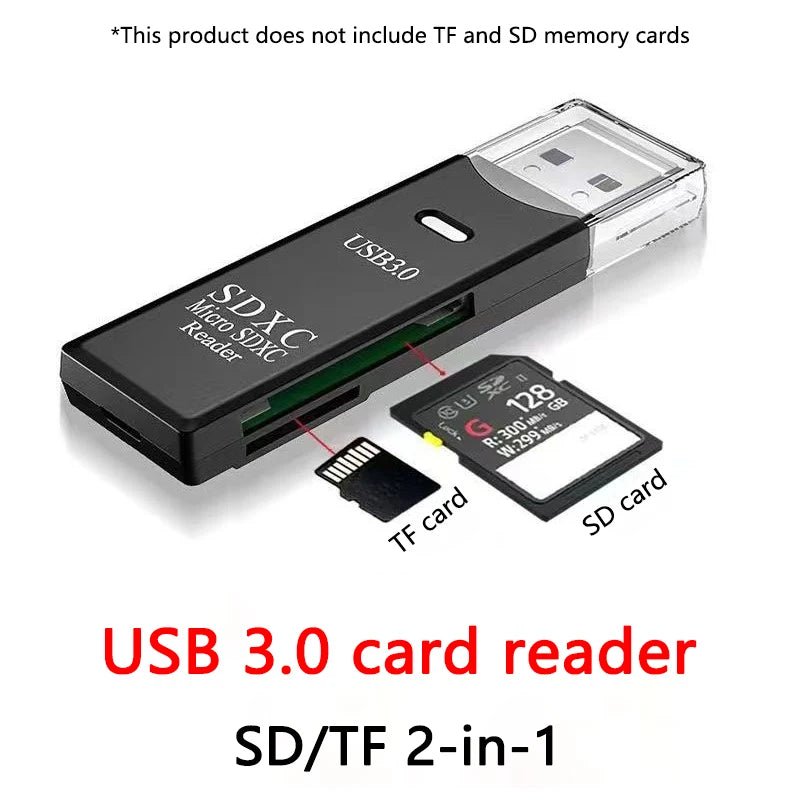 2in1 USB 3.0 Super Fast Card Reader For PC Laptop