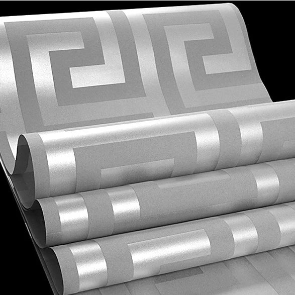 Giấy Dán Tường Hoa Văn Hy Lạp Chống Nước Hiện Đại