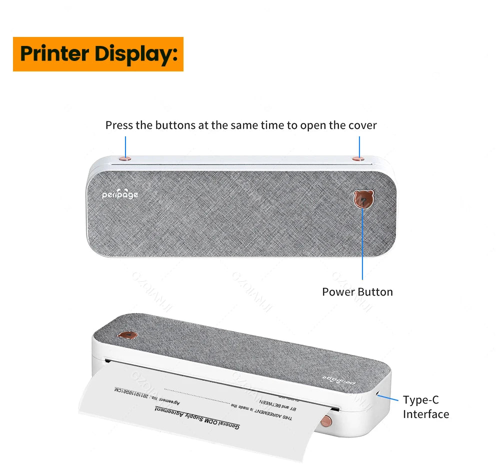 Peripage A40 P81 Inkless Portable A4 Thermal Printer Wireless Bluetooth USB Printing Text PDF Document Photos A4 Machine Maker