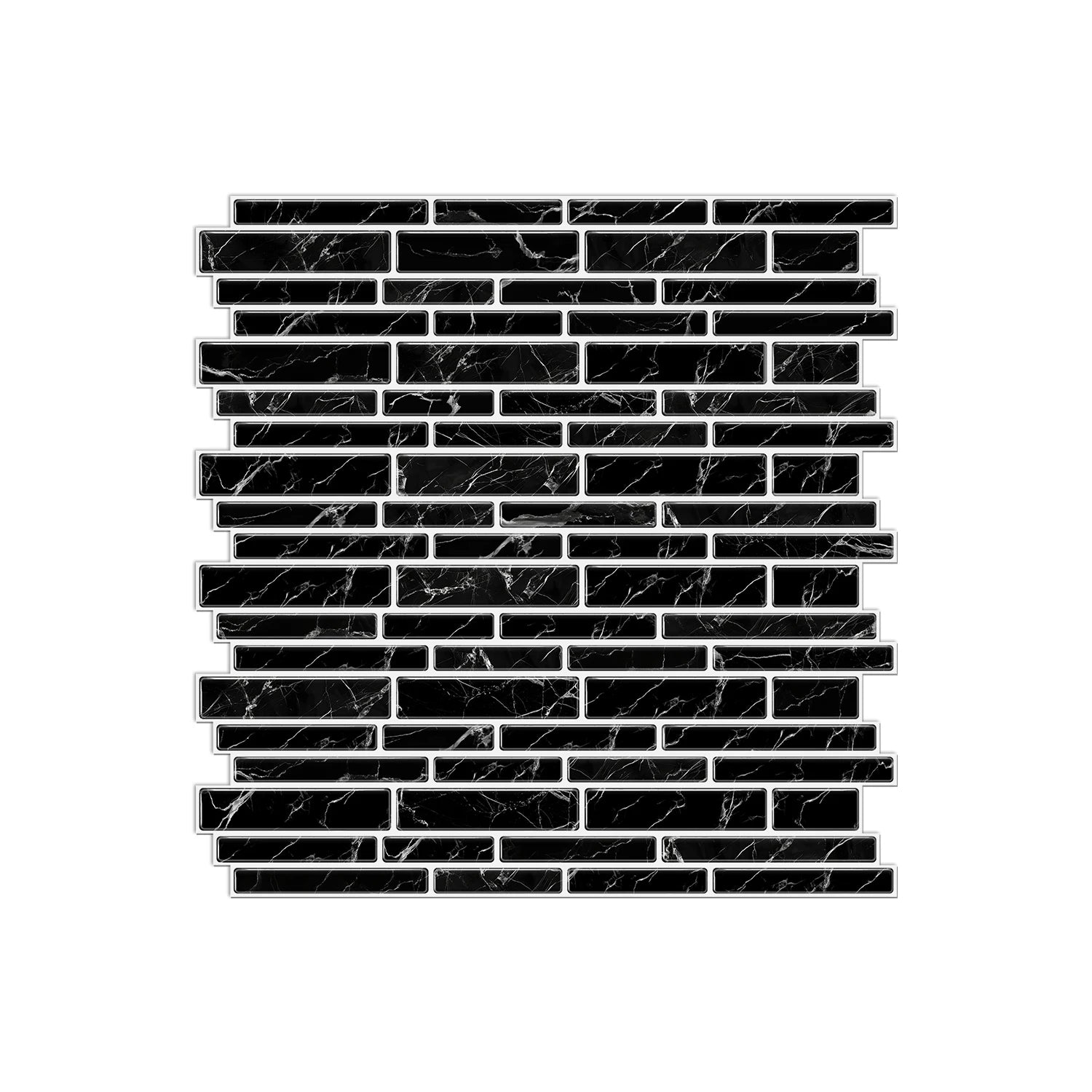 1/12pcs Classic Black And White Tile Marble Room Decoration Kitchen Living Room Waterproof Self-Adhesive Wall Sticker Detachable