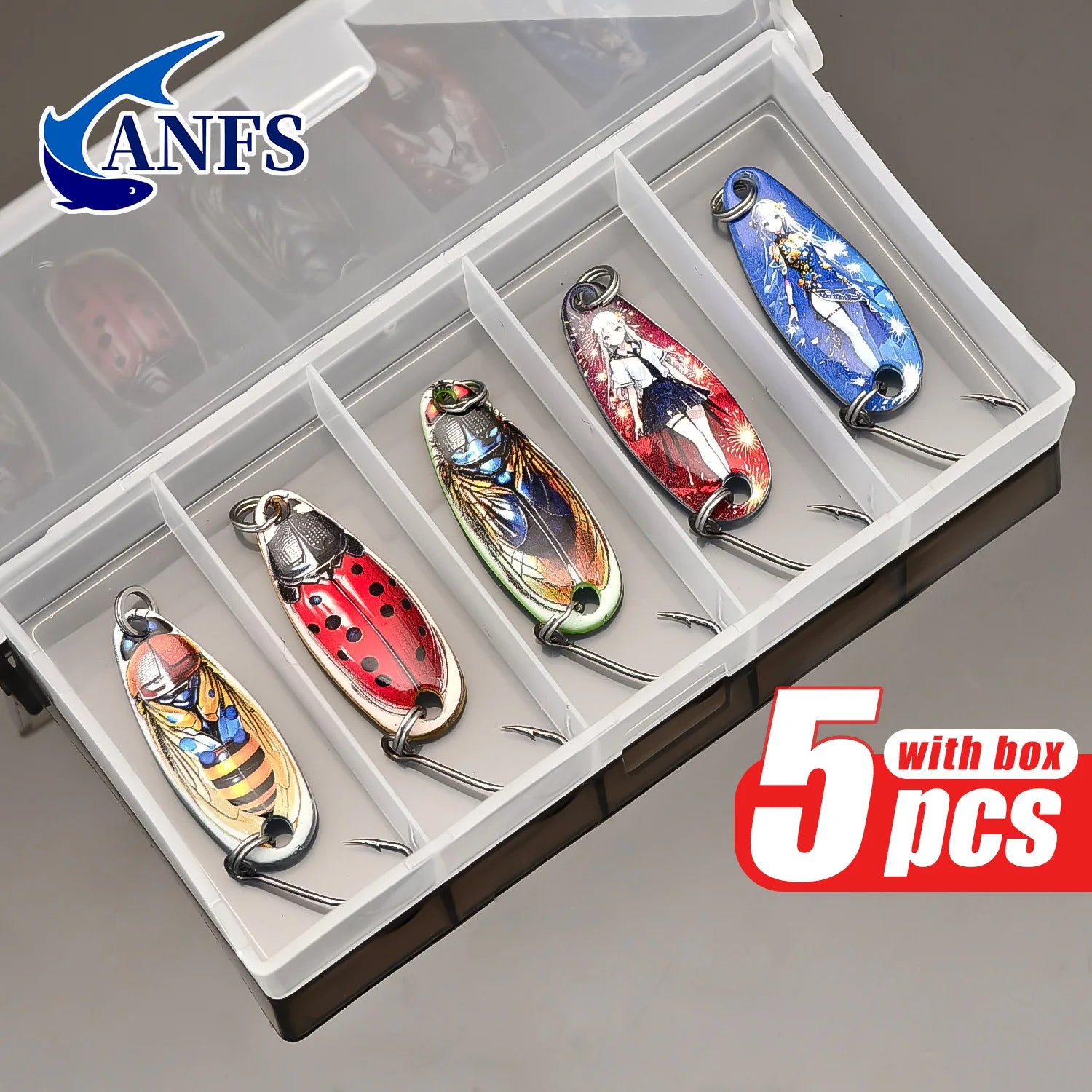 Mồi Câu Kim Loại 5 Món - Dụng Cụ Câu Nước Ngọt/Mặn