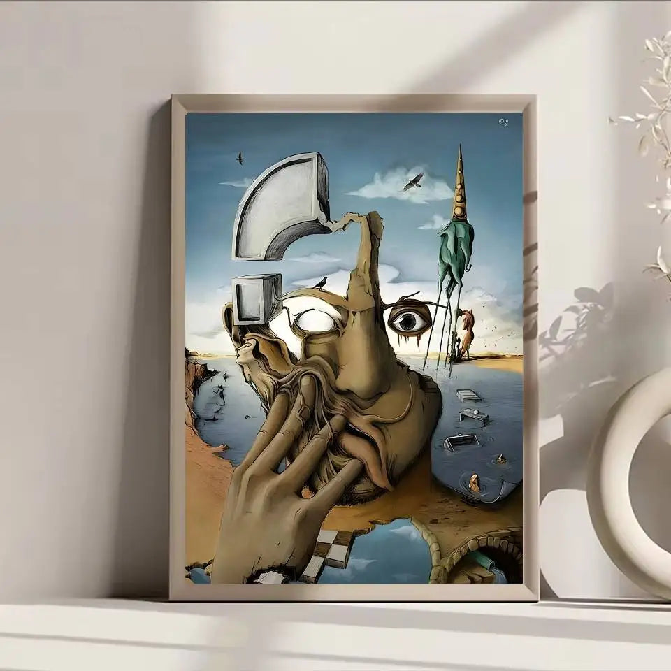 Surrealism Artwork By Salvador Dali Poster Self-adhesive Art Waterproof Paper Sticker Coffee House Bar Room Wall Decor