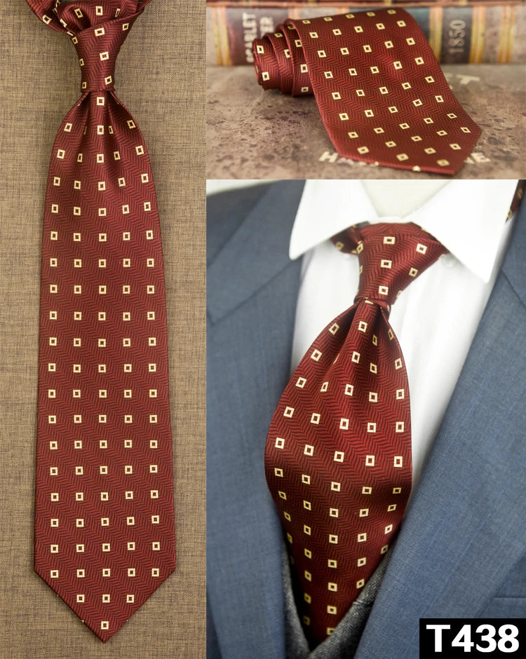 復古領帶，10厘米，100%真絲，抽象圖案