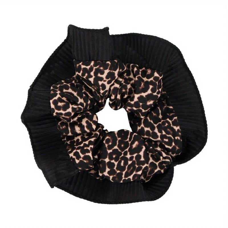 Vintage Elegant Feminine Leopard Lace Hair Tie