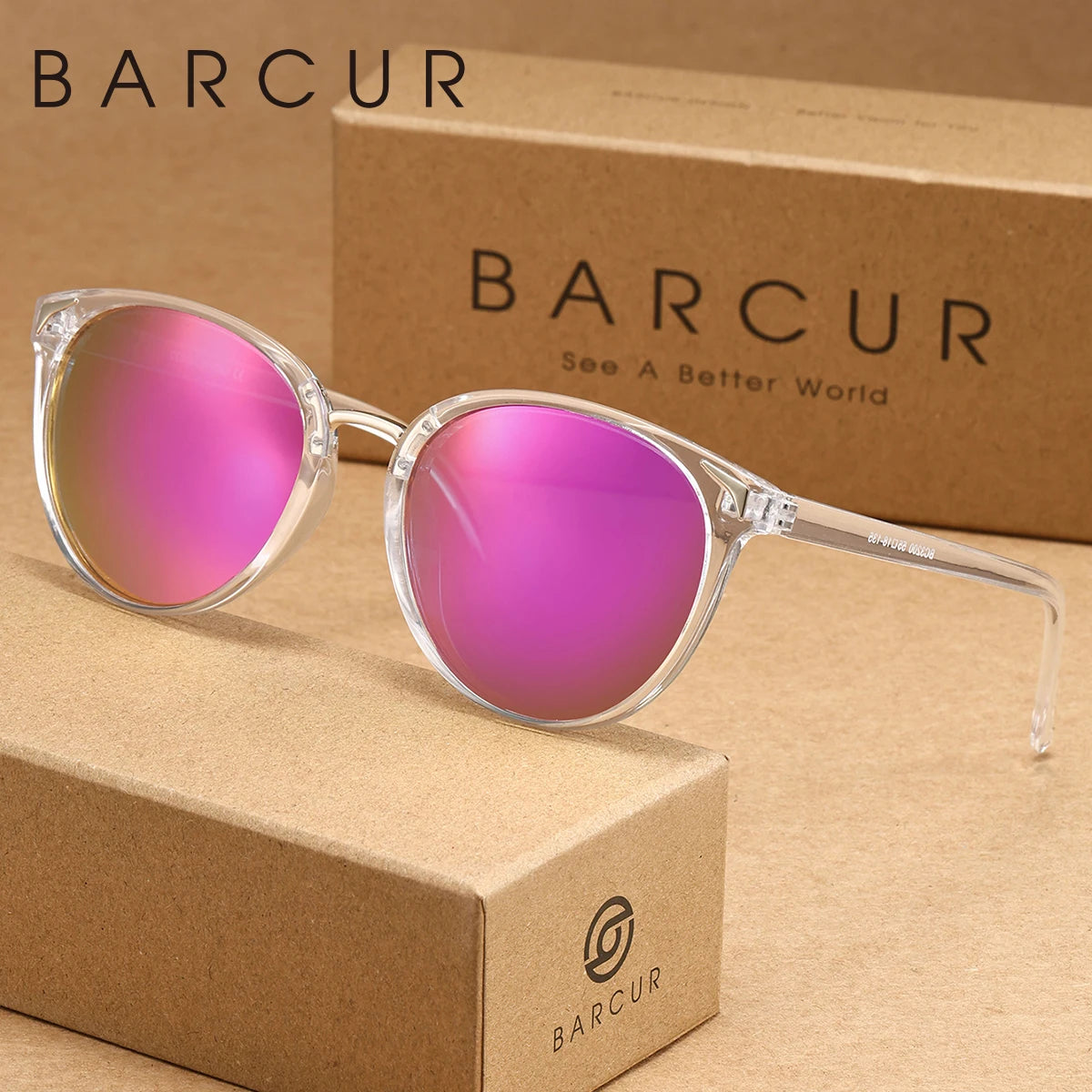 BARCUR 1pcs Women Sunglasses Optional Color Round Lens Lightweight Comfort Driving Casual Commute UV400 Polarized Sunglasses - Daisan Mart