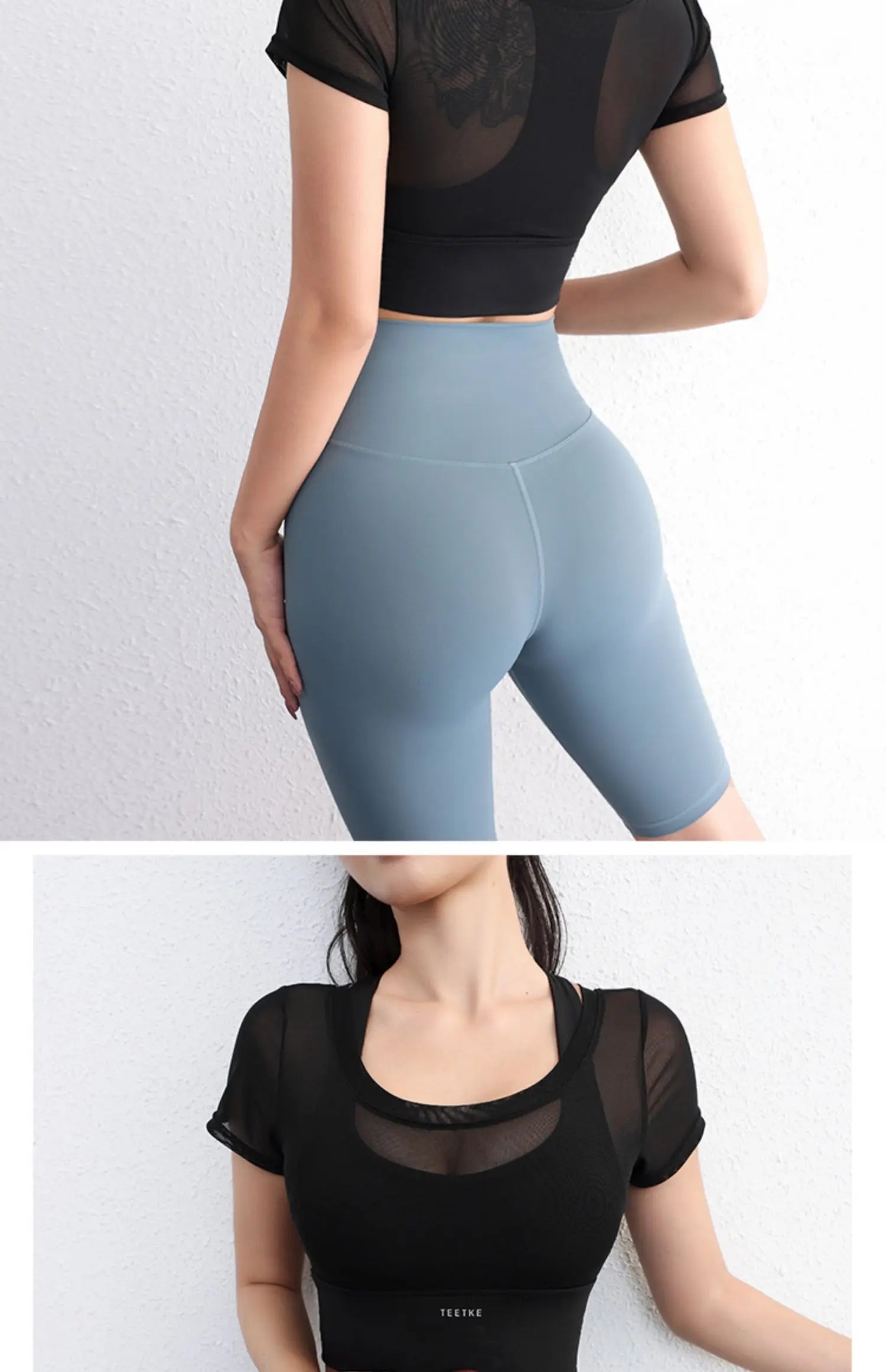 Áo Croptop Lưới Thoáng Tập Gym Nữ Năng Động Hè