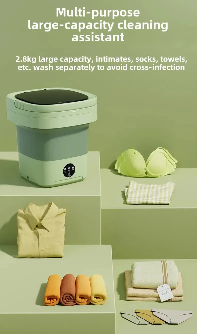 14L Multi-Function Folding Washing Machine - Convenient for Small Items