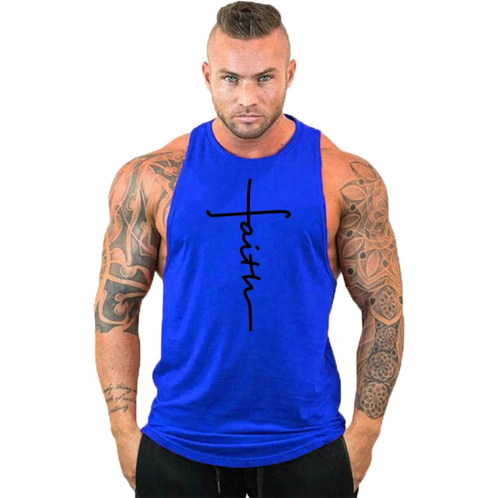 Men's Sleeveless Gym Sports T-Shirt, Breathable