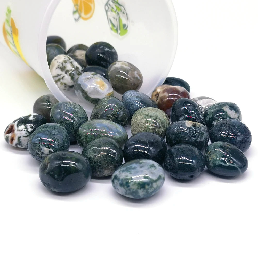 Natural Moss Agate Polished for Home Decoration
