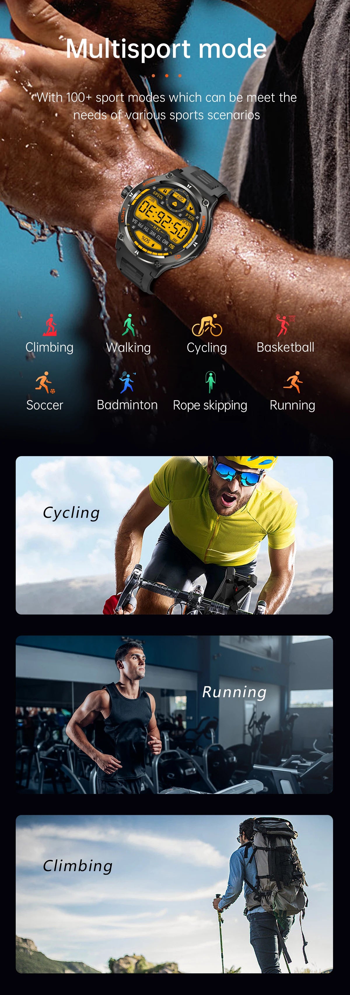 KT76 Smart Watch Sports Waterproof for Men and Women