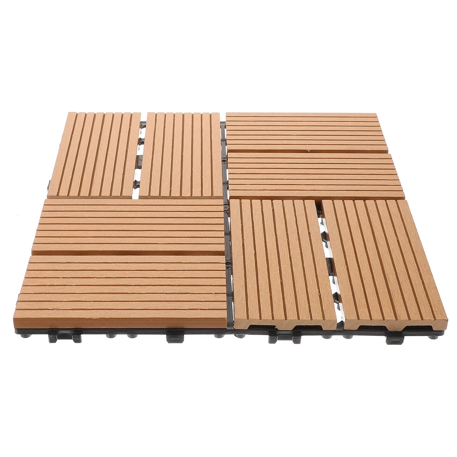 1 Packs WPC Floor Tiles 8 Pieces Per PackYellow Interlocking Deck Tile Patio Garden Terrace Patio Floor Decking Tile