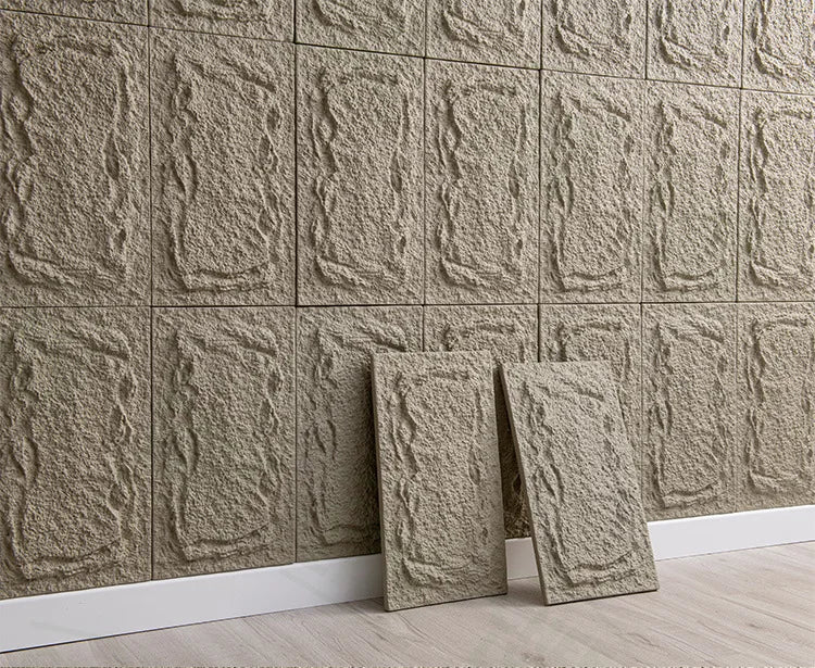Tấm ốp tường đá 3D PU chống trượt ngoài trời 25x45