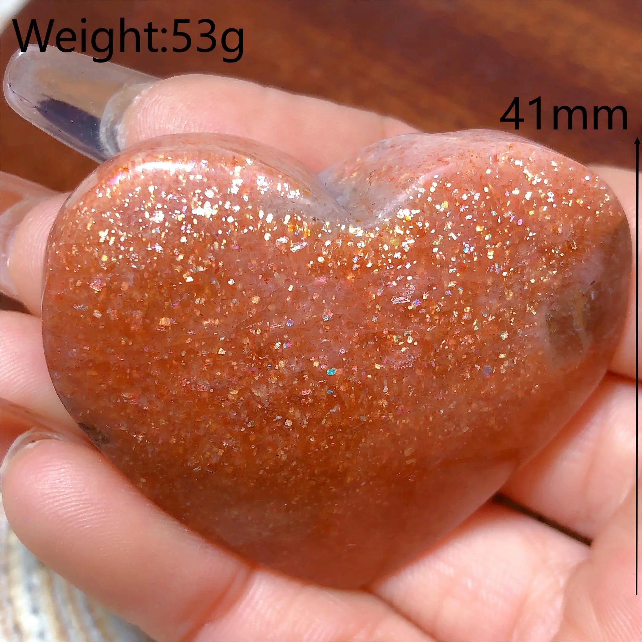 Natural Sunstone Heart Shaped Healing Decoration