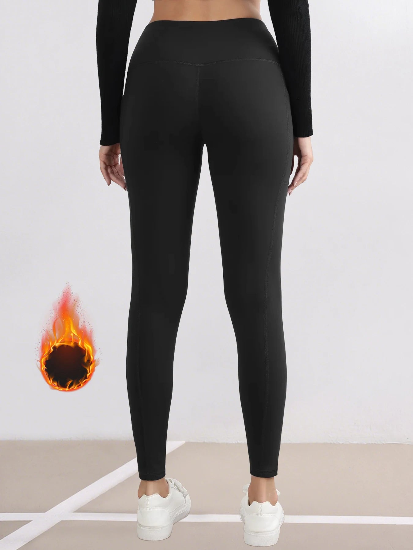 Women's Thick Warm High Waist Leggings with Convenient Pockets