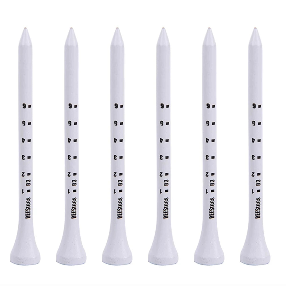 Set of 50 Premium Golf Wooden Tees with Anti-Slip Markers