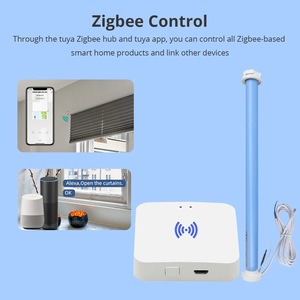 Zemismart Động Cơ Rèm Thông Minh Zigbee Cho Ống 37mm - Daisan Mart