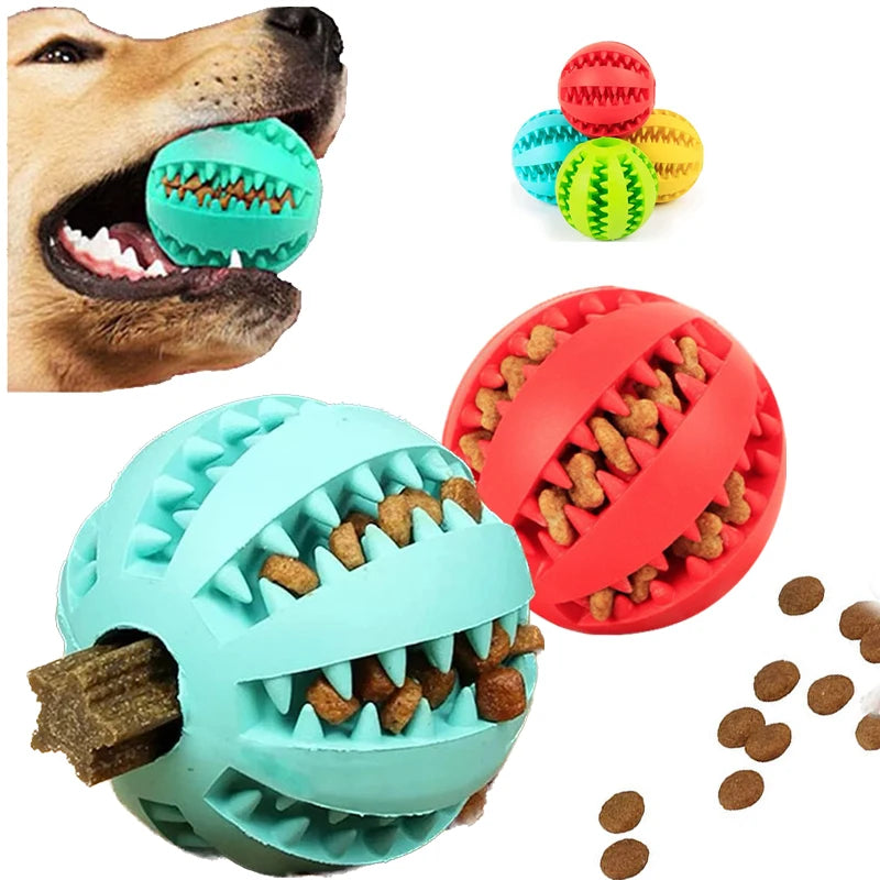 Rubber Ball Chew Toy for Dogs and Cats Multi-Function