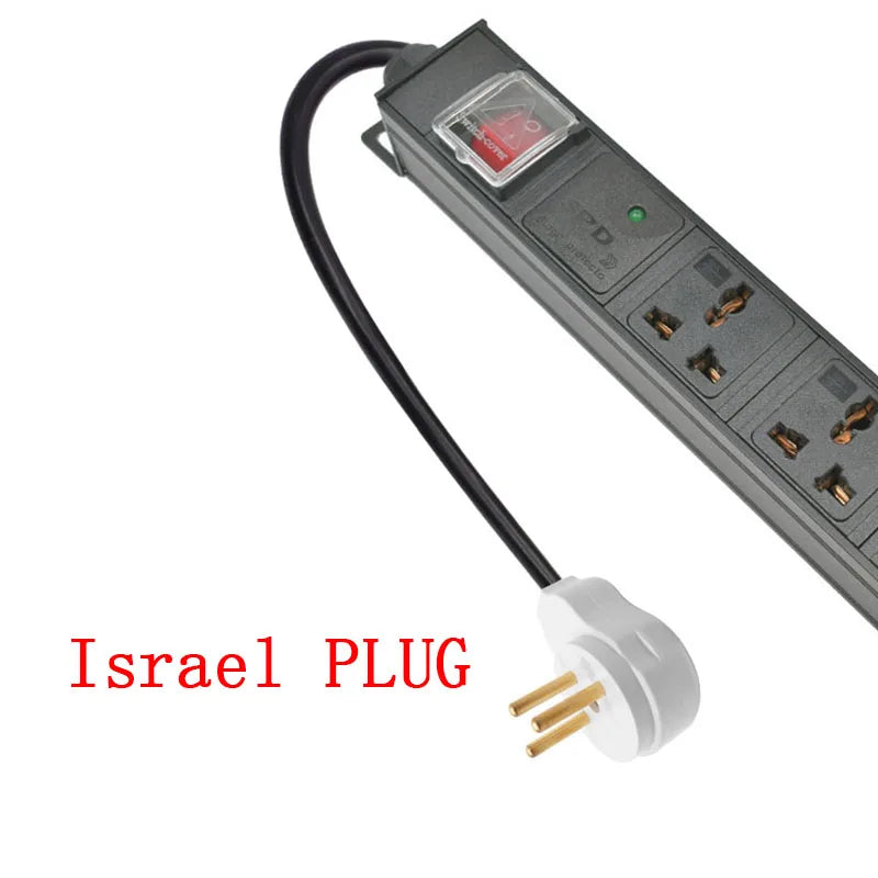PDU Network Cabinet Rack Power Strip Distribution Outlet Units UK adaptation Universal Socket Compatible US AU Israel eu plug