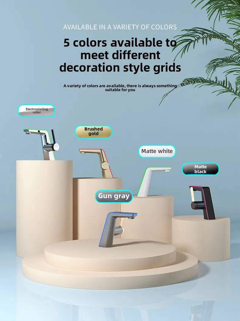 Smart Color Changing LED Lavabo Faucet For Bathroom