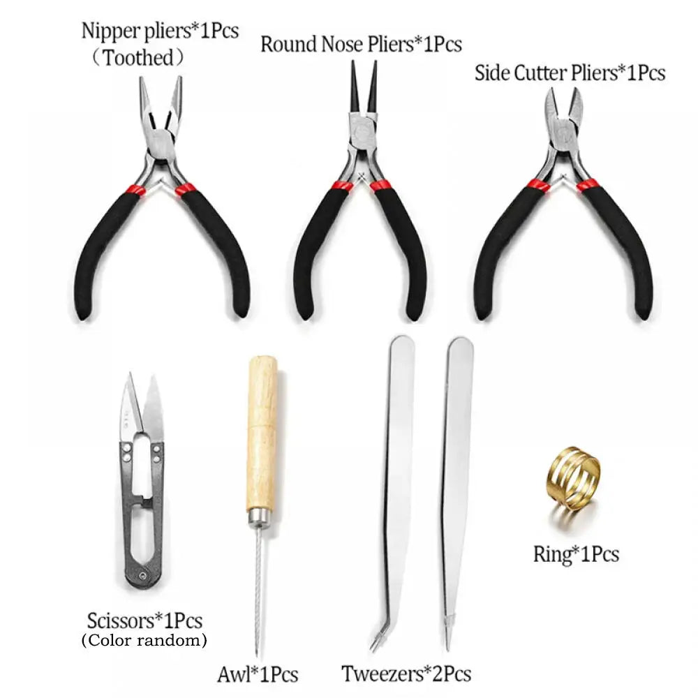 Jewelry Making Tool Set: Pliers, Scissors, Ring Opener, Helping Hand