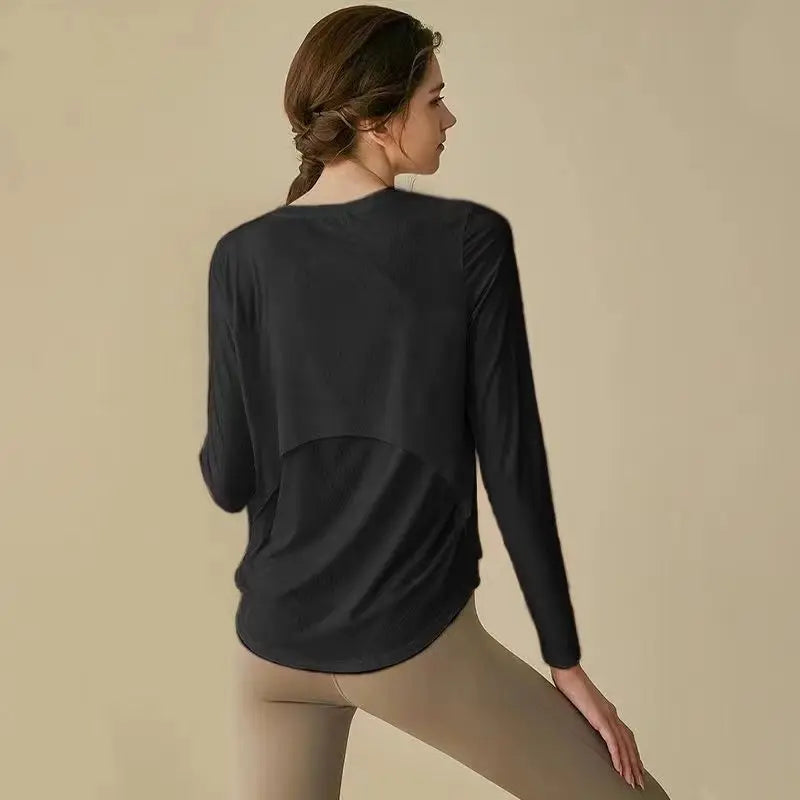 Women's Long Sleeve Gym Quick Dry Sports T-Shirt