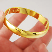 Simple 24K Gold Bracelet - Luxurious Women's Wedding Gift