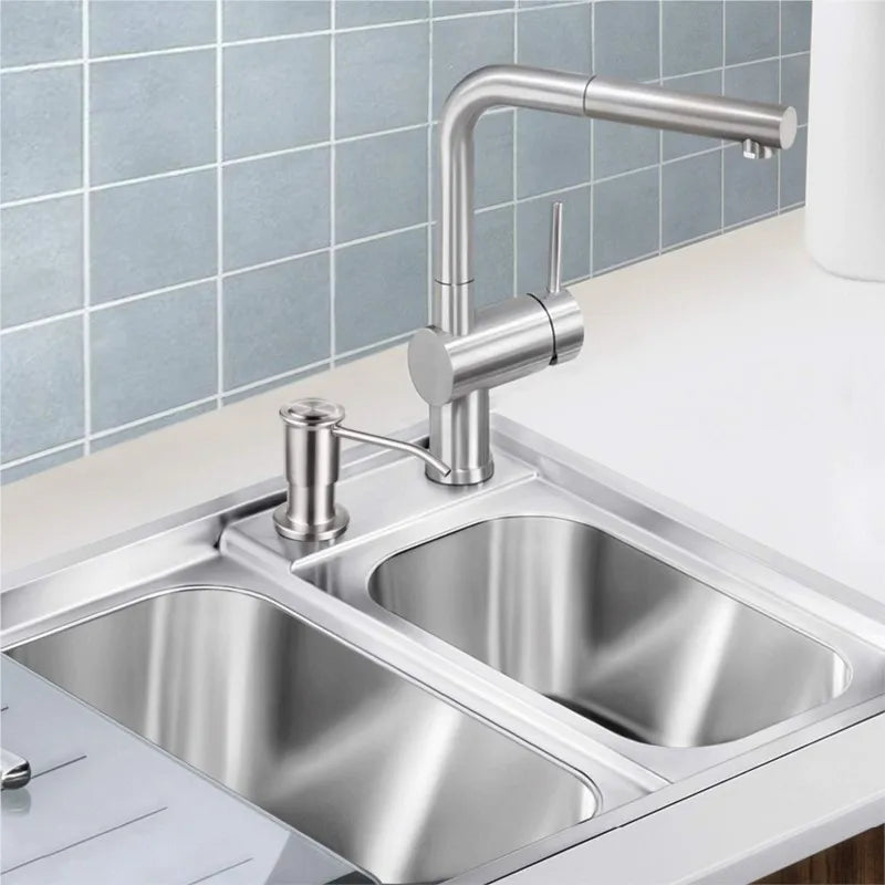 500ml Stainless Steel Under Sink Soap Dispenser for Kitchen