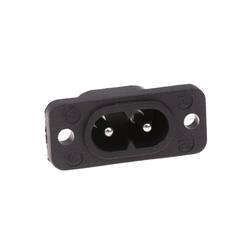 Hot 1PC C8 Male Power Socket Female Plug Power Outlet Embedded Electric Connector AC 2.5A 250V 8-Shaped Plug Socket 35mm*15mm