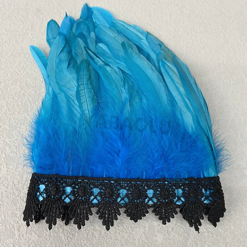 Natural Feather Sleeve Cuffs Gloves Party Cosplay Lace Wrist Cuffs Fur Sleeve Furry Accessories Carnival Stage Show Costume - Daisan Mart