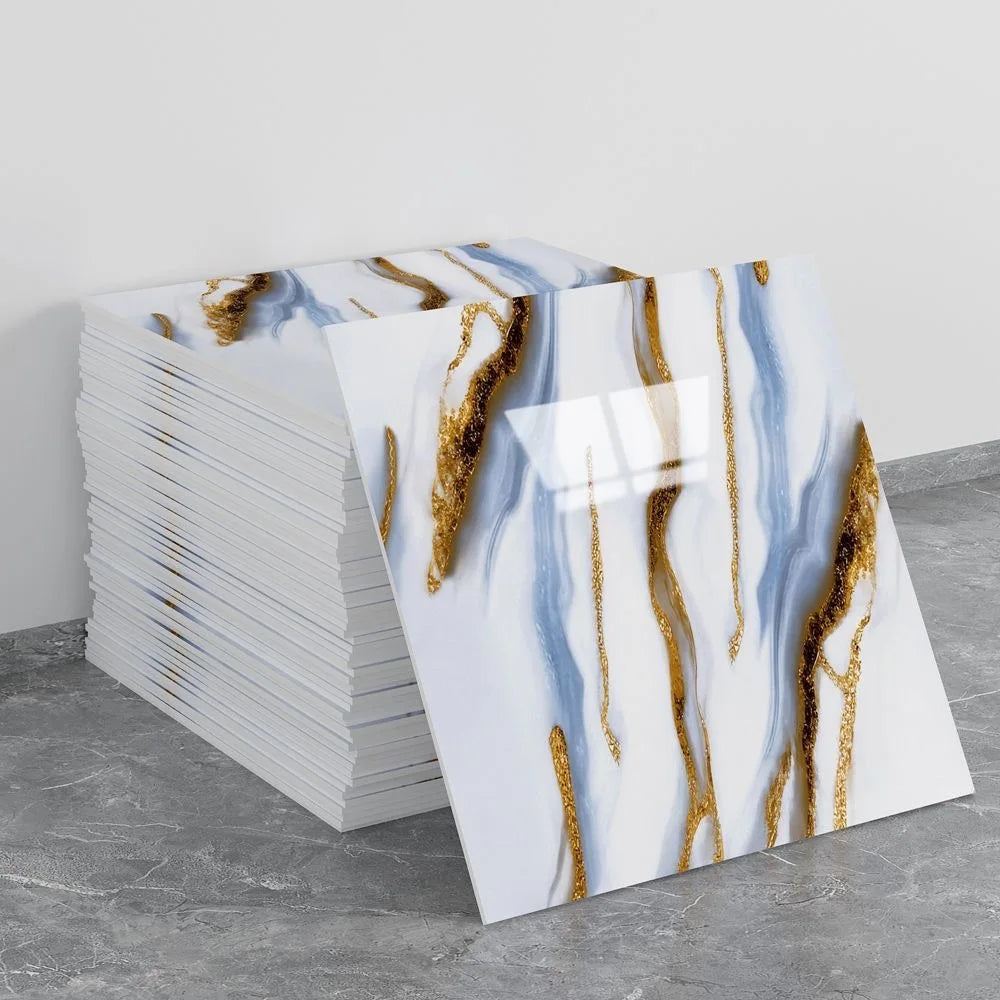 Peel and Stick Floor Tile Stickers Waterproof Vinyl Flooring Marble Vinyl Tiles for Kitchen Bedroom Laminate Flooring Bathroom