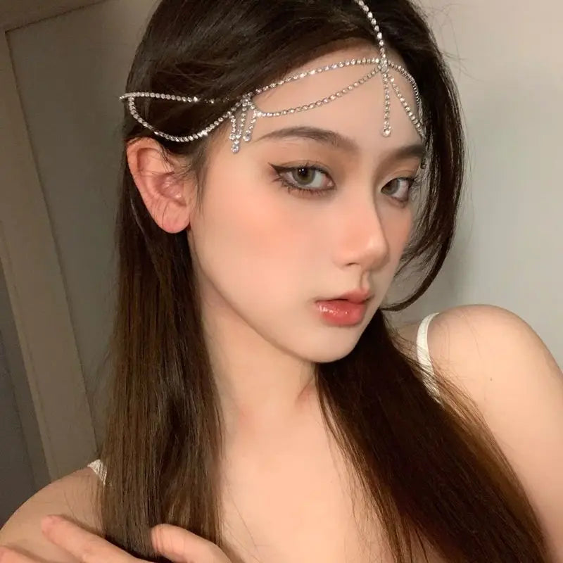 Trâm Cài Tóc Nữ Đá Đỏ Sang Trọng Hoa Rủ Quyến Rũ