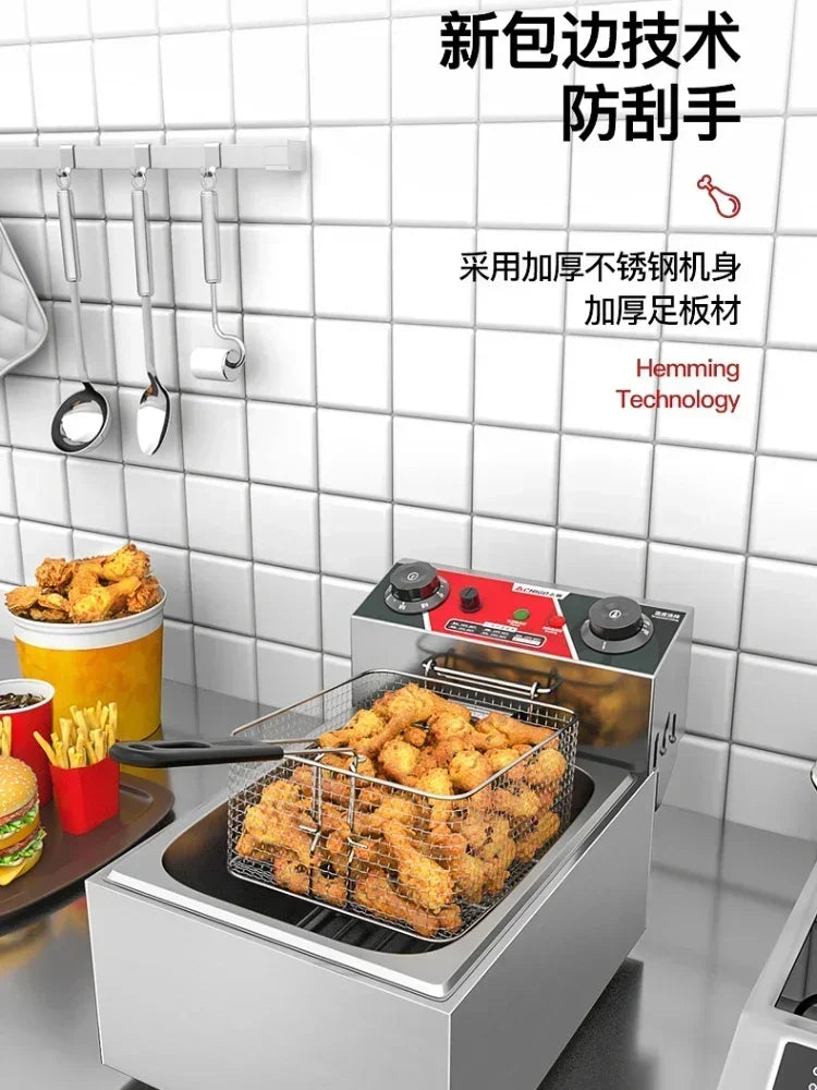 220V Fryer Electric Cookware for Kitchen Deep French Fries Commercial Fryers Frying Oil Cooker Timer Arfrai 10L Ar CW