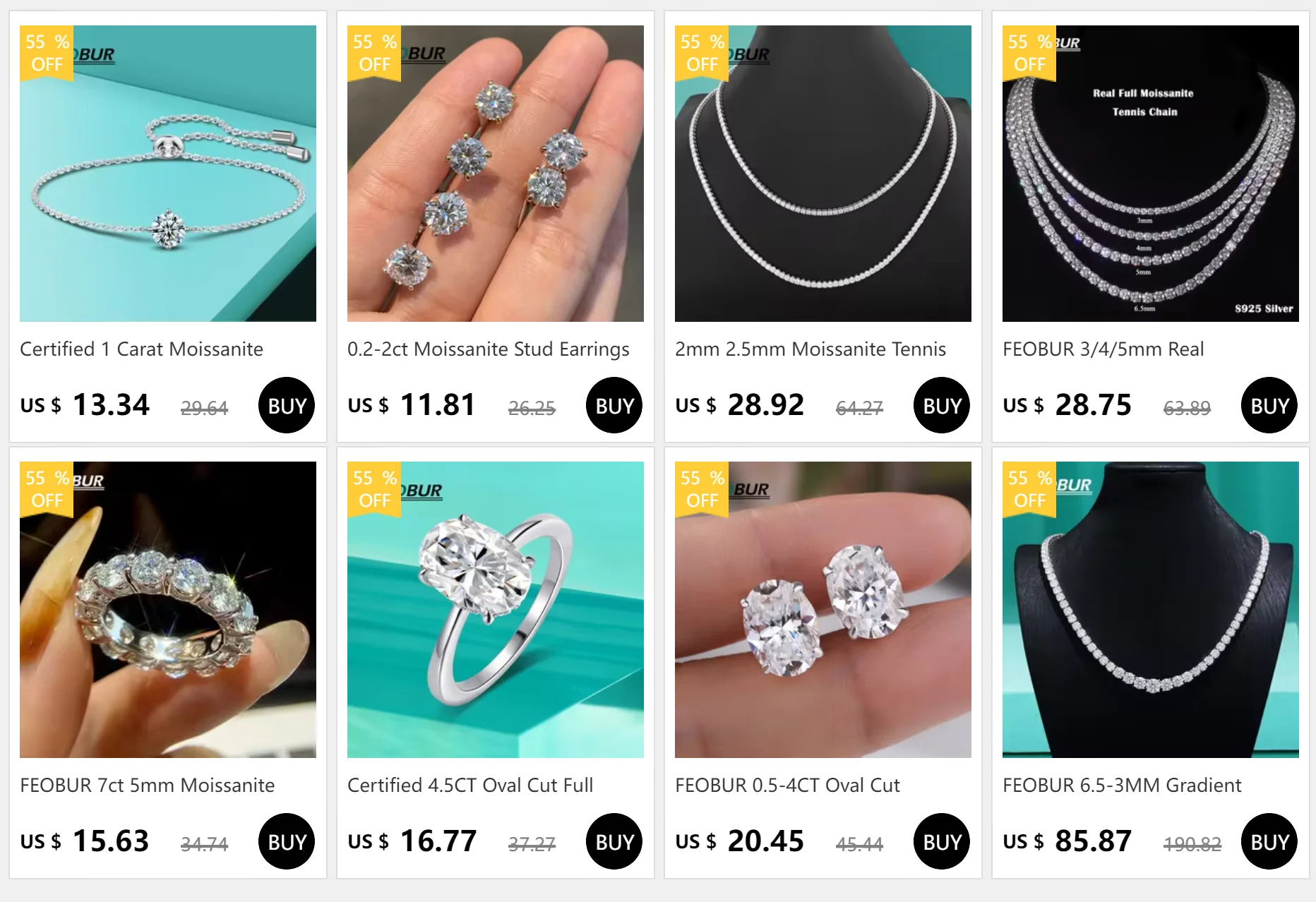 Vòng Cổ Nữ Moissanite 925 Bạc Ý - FEOBUR Sang Trọng