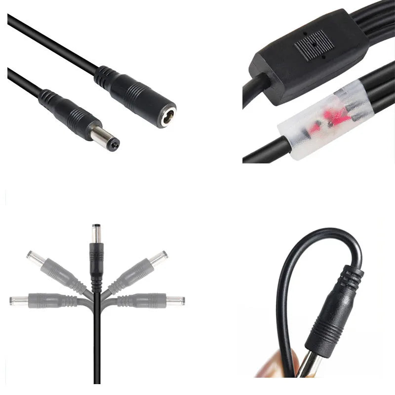 Dây Nguồn Chia 1 Ra 2/3/4 Đực 45cm 5.5x2.5mm 5A LED