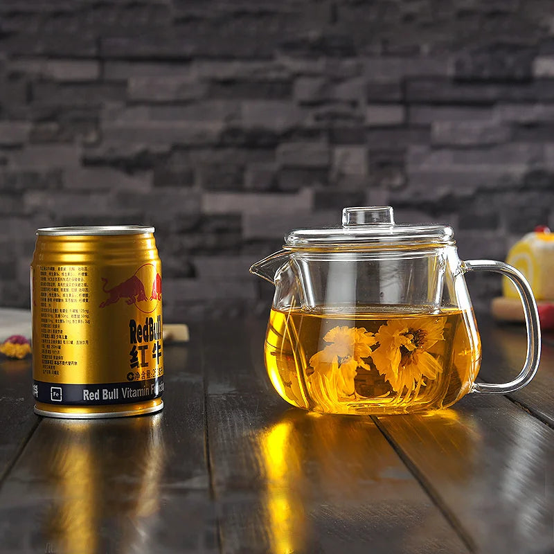 450ml 650ML Penguin Shape Glass Teapot with Infuser Chinese Tea Ceremony Transparent Teawear Set Cup Kung Fu Tea Maker